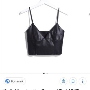 Express karlie kloss leather tank top